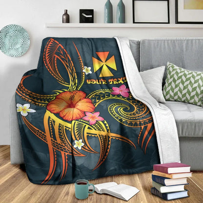 Wallis and Futuna Polynesian Personalised Premium Blanket - Legend of Wallis and Futuna (Blue)
