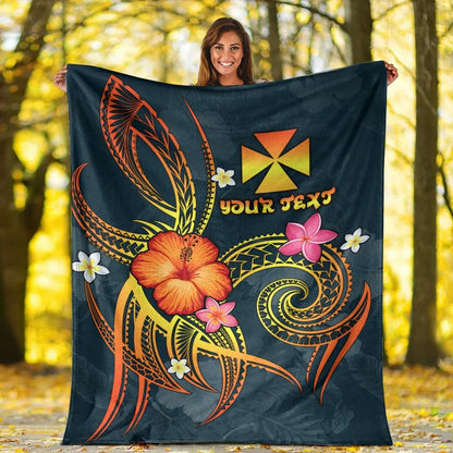 Wallis and Futuna Polynesian Personalised Premium Blanket - Legend of Wallis and Futuna (Blue)