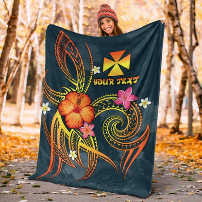 Wallis and Futuna Polynesian Personalised Premium Blanket - Legend of Wallis and Futuna (Blue)