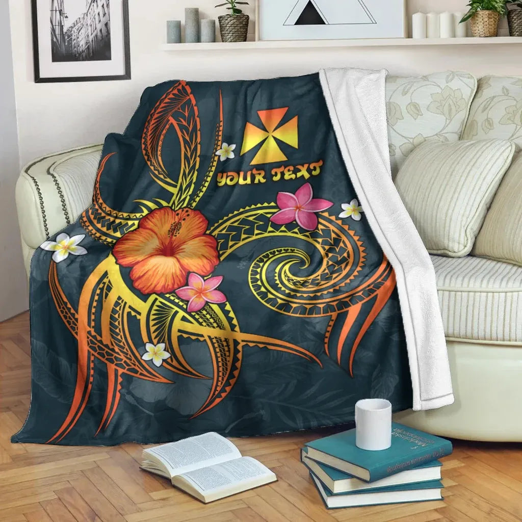 Wallis and Futuna Polynesian Personalised Premium Blanket - Legend of Wallis and Futuna (Blue)