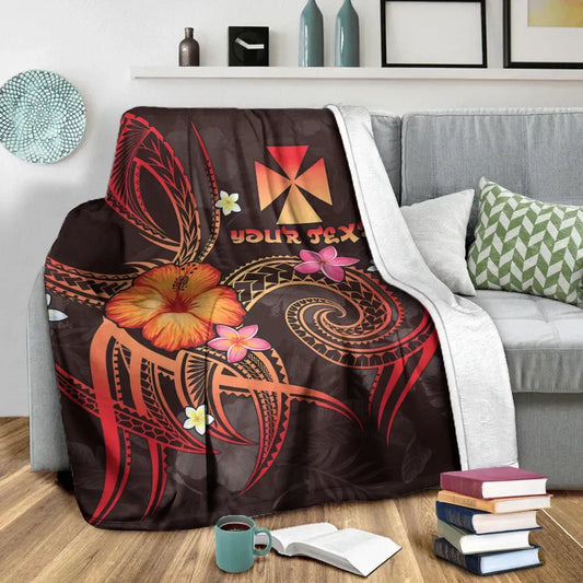 Wallis and Futuna Polynesian Personalised Premium Blanket - Legend of Wallis and Futuna (Red)