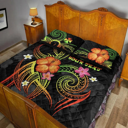 Wallis and Futuna Polynesian Personalised Quilt Bed Set - Legend of Wallis and Futuna (Reggae)