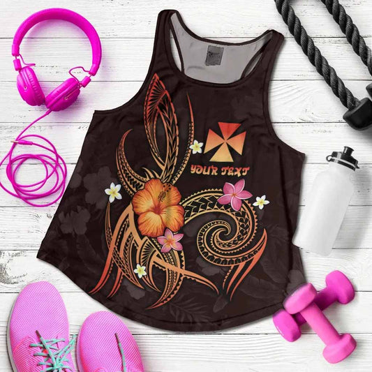 Wallis and Futuna Polynesian Personalised Women Racerback Tank - Legend of Wallis and Futuna (Red)