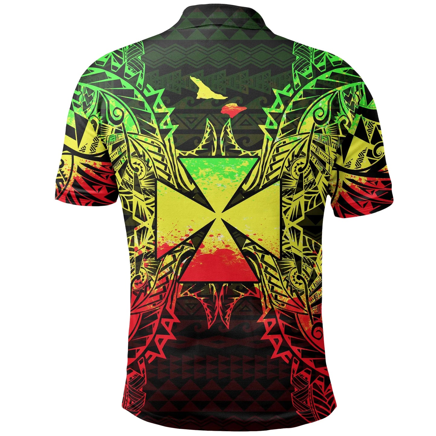 Wallis And Futuna Polo Shirt - Wallis And Futuna Coat Of Arms Map Polynesian Tattoo Reggae