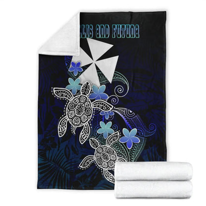 Wallis And Futuna Polynesian Premium Blanket - Blue Turtle Couple