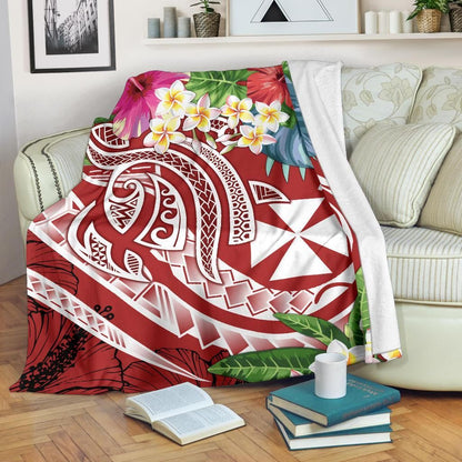 Wallis and Futuna Polynesian Premium Blanket - Summer Plumeria (Red)