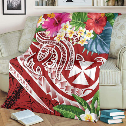 Wallis and Futuna Polynesian Premium Blanket - Summer Plumeria (Red)