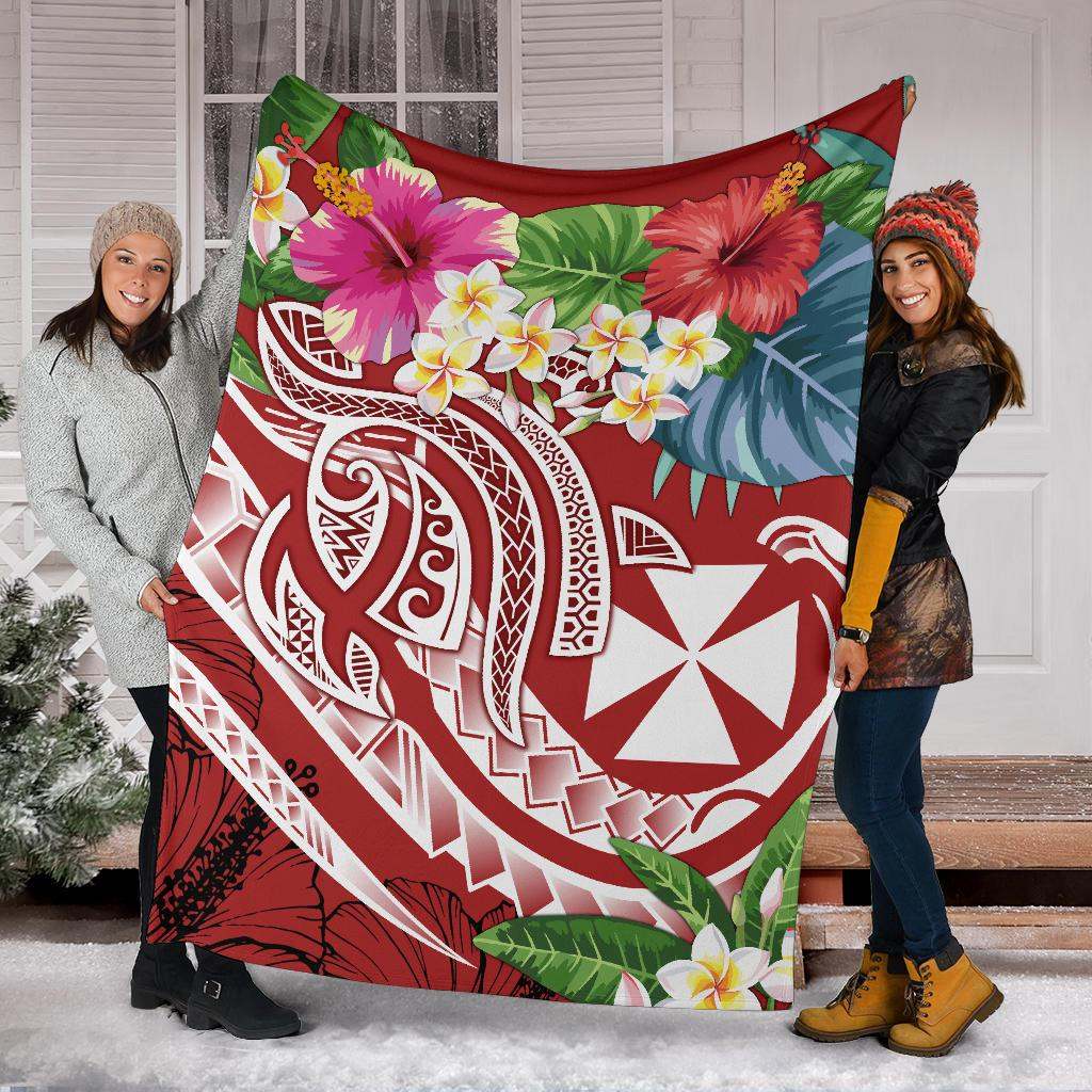 Wallis and Futuna Polynesian Premium Blanket - Summer Plumeria (Red)