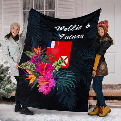 Wallis and Futuna Polynesian Premium Blanket - Tropical Flower