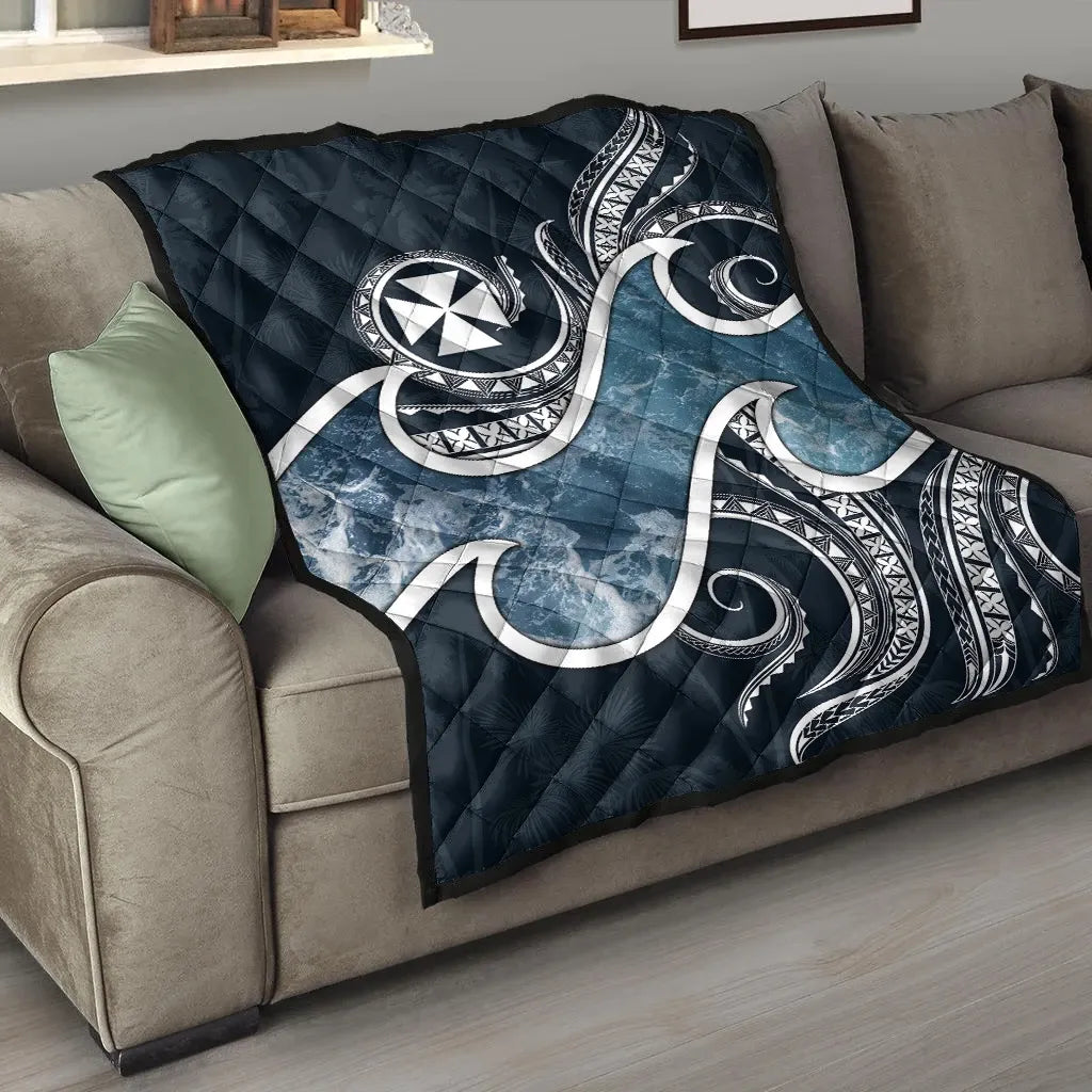 Wallis and Futuna Polynesian Premium Quilt - Ocean Style