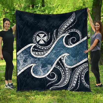 Wallis and Futuna Polynesian Premium Quilt - Ocean Style
