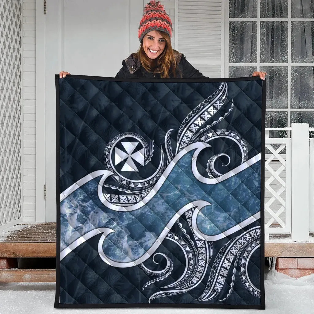 Wallis and Futuna Polynesian Premium Quilt - Ocean Style