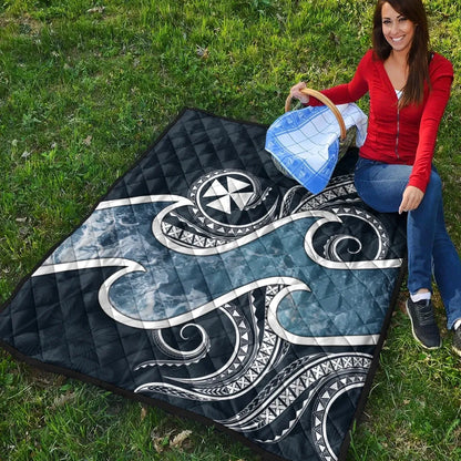 Wallis and Futuna Polynesian Premium Quilt - Ocean Style