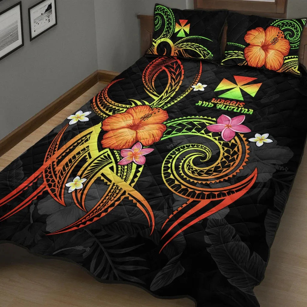 Wallis and Futuna Polynesian Quilt Bed Set - Legend of Wallis and Futuna (Reggae)