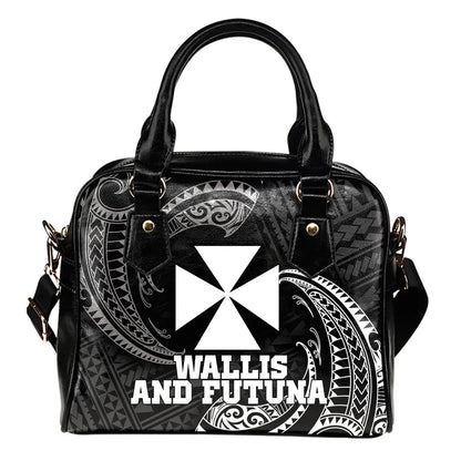Wallis And Futuna Polynesian Shoulder Handbag - White Tribal Wave