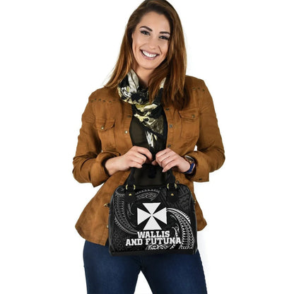 Wallis And Futuna Polynesian Shoulder Handbag - White Tribal Wave