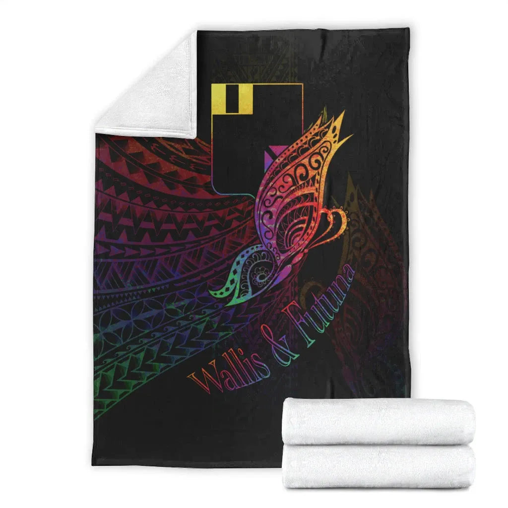 Wallis and Futuna Premium Blanket - Butterfly Polynesian Style