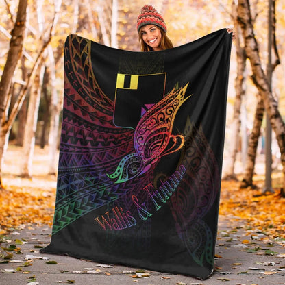 Wallis and Futuna Premium Blanket - Butterfly Polynesian Style