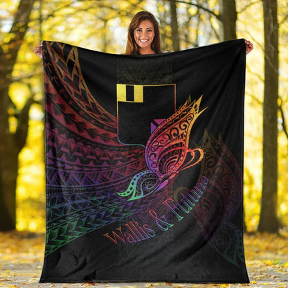 Wallis and Futuna Premium Blanket - Butterfly Polynesian Style