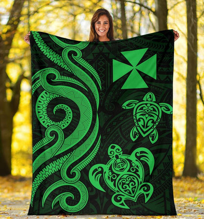 Wallis and Futuna Premium Blanket - Green Tentacle Turtle