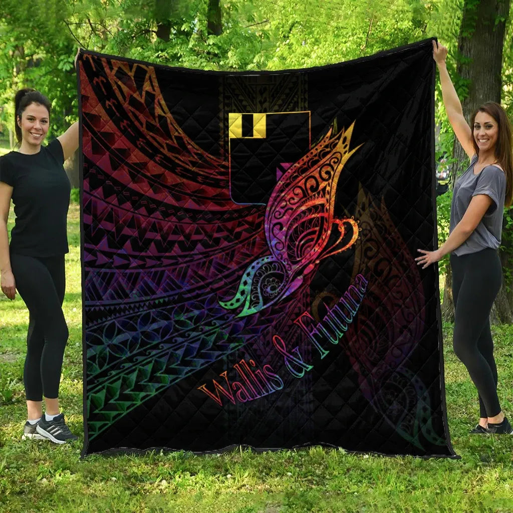 Wallis and Futuna Premium Quilt - Butterfly Polynesian Style
