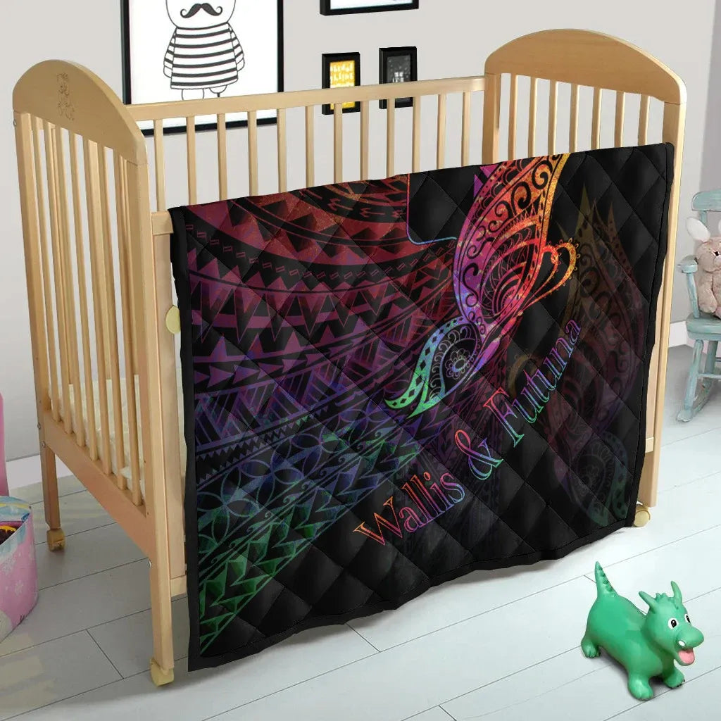 Wallis and Futuna Premium Quilt - Butterfly Polynesian Style
