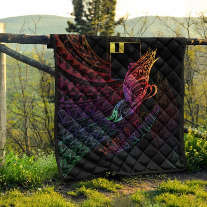 Wallis and Futuna Premium Quilt - Butterfly Polynesian Style