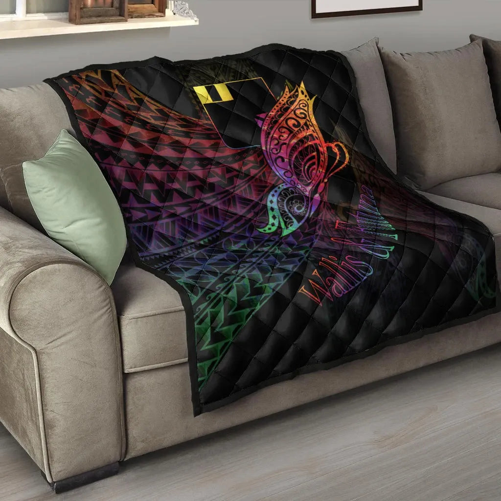 Wallis and Futuna Premium Quilt - Butterfly Polynesian Style