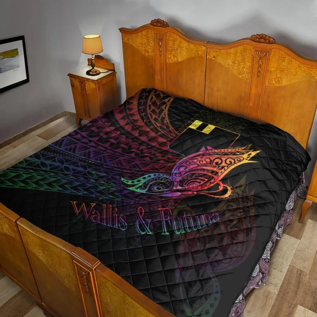 Wallis and Futuna Premium Quilt - Butterfly Polynesian Style