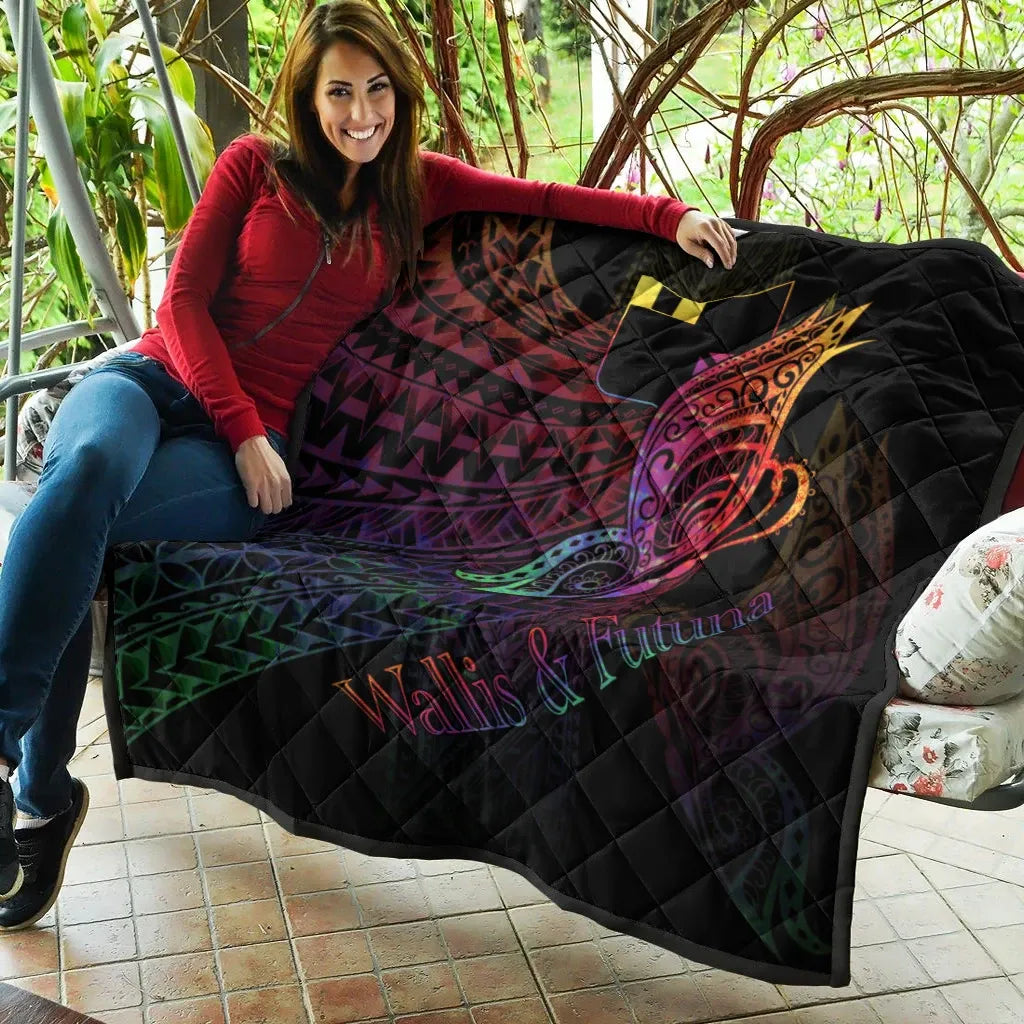 Wallis and Futuna Premium Quilt - Butterfly Polynesian Style