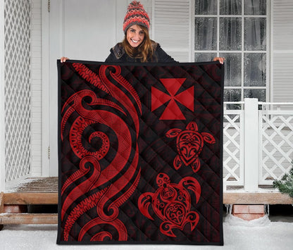 Wallis and Futuna Premium Quilt - Red Tentacle Turtle