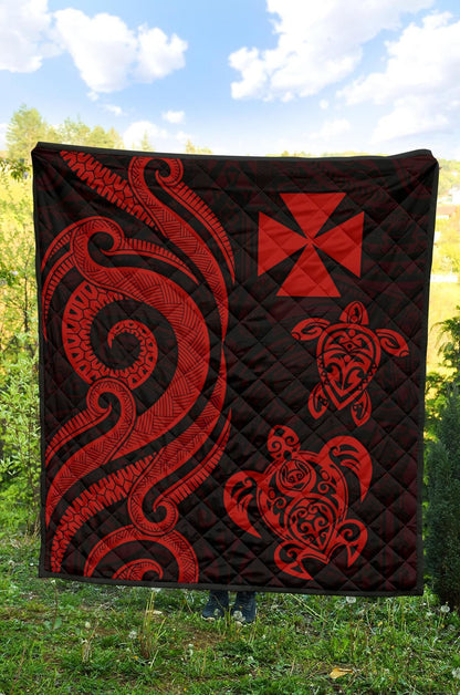 Wallis and Futuna Premium Quilt - Red Tentacle Turtle