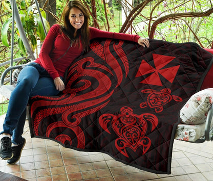 Wallis and Futuna Premium Quilt - Red Tentacle Turtle