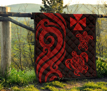 Wallis and Futuna Premium Quilt - Red Tentacle Turtle