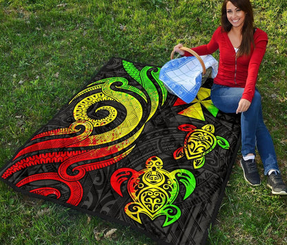 Wallis and Futuna Premium Quilt - Reggae Tentacle Turtle