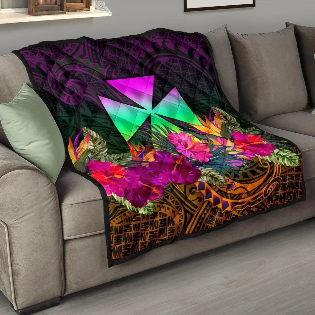 Wallis and Futuna  Premium Quilt - Summer Hibiscus