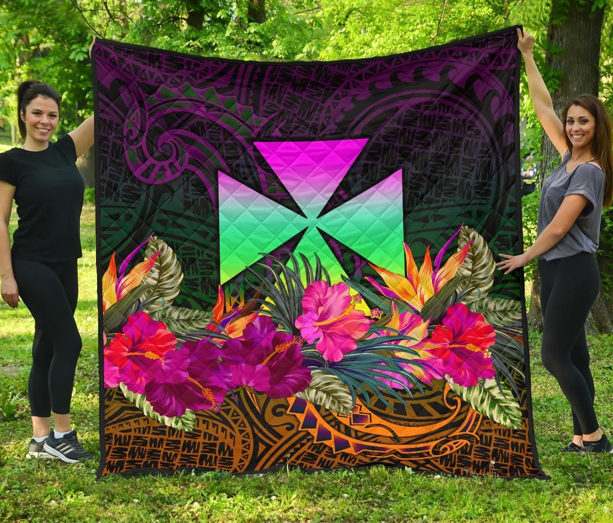 Wallis and Futuna  Premium Quilt - Summer Hibiscus