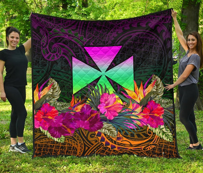 Wallis and Futuna  Premium Quilt - Summer Hibiscus