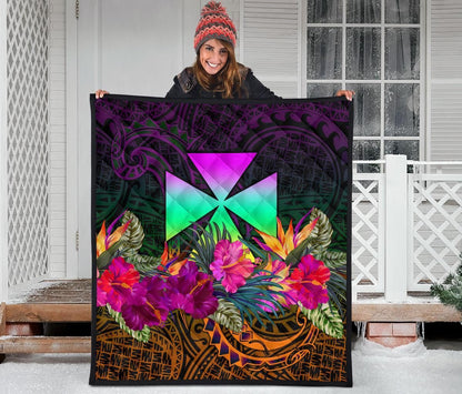 Wallis and Futuna  Premium Quilt - Summer Hibiscus