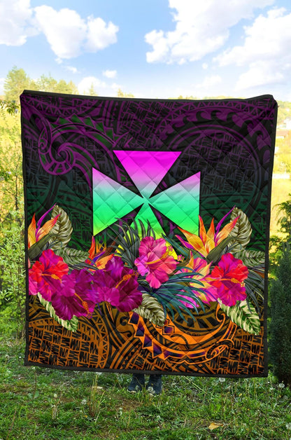 Wallis and Futuna  Premium Quilt - Summer Hibiscus