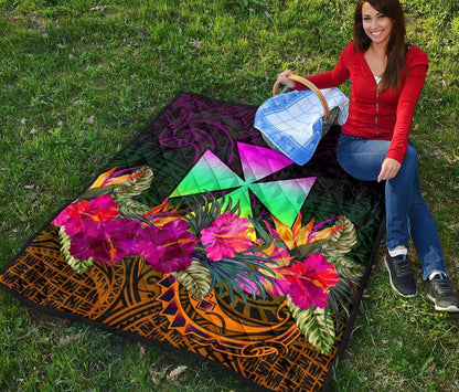 Wallis and Futuna  Premium Quilt - Summer Hibiscus
