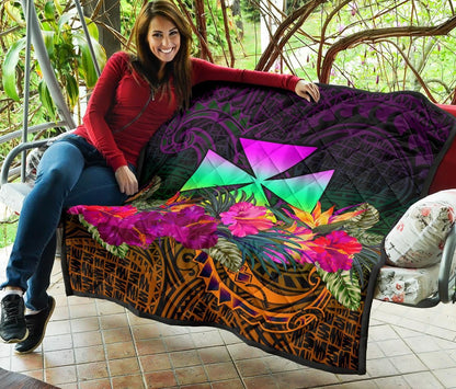 Wallis and Futuna  Premium Quilt - Summer Hibiscus