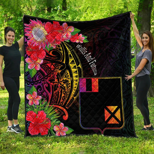 Wallis and Futuna Premium Quilt - Tropical Hippie Style