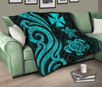 Wallis and Futuna Premium Quilt - Turquoise Tentacle Turtle
