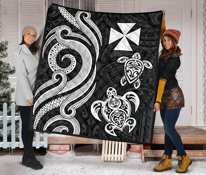 Wallis and Futuna Premium Quilt - White Tentacle Turtle