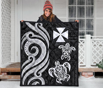 Wallis and Futuna Premium Quilt - White Tentacle Turtle