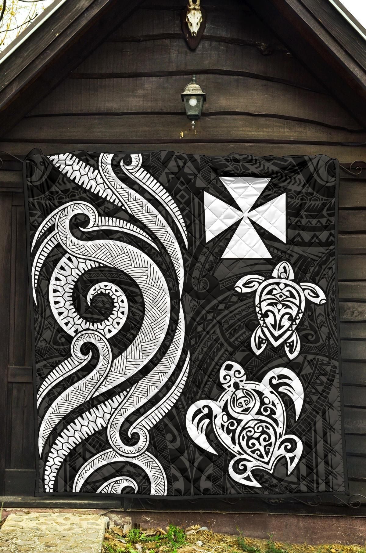 Wallis and Futuna Premium Quilt - White Tentacle Turtle