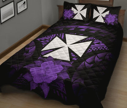 Wallis And Futuna Polynesian Quilt Bed Set Hibiscus Purple