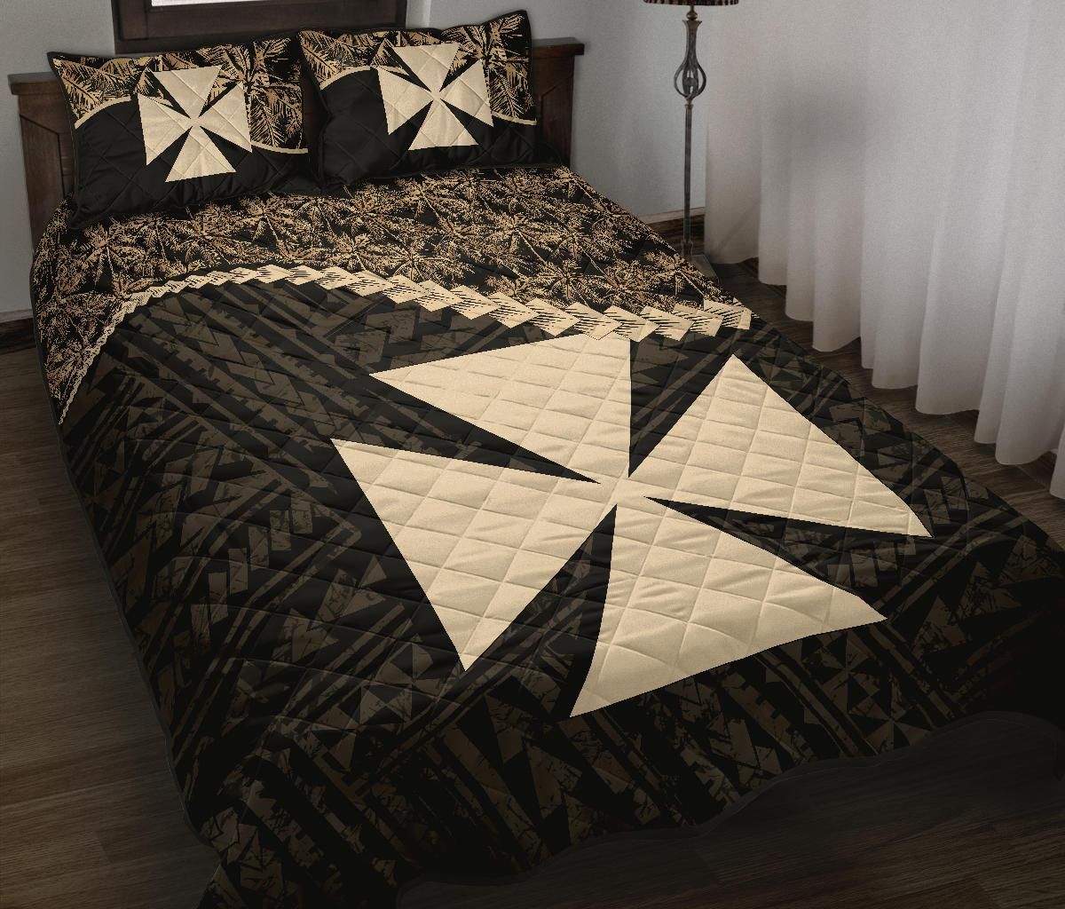 Wallis And Futuna Polynesian Quilt Bed Set Golden Coconut
