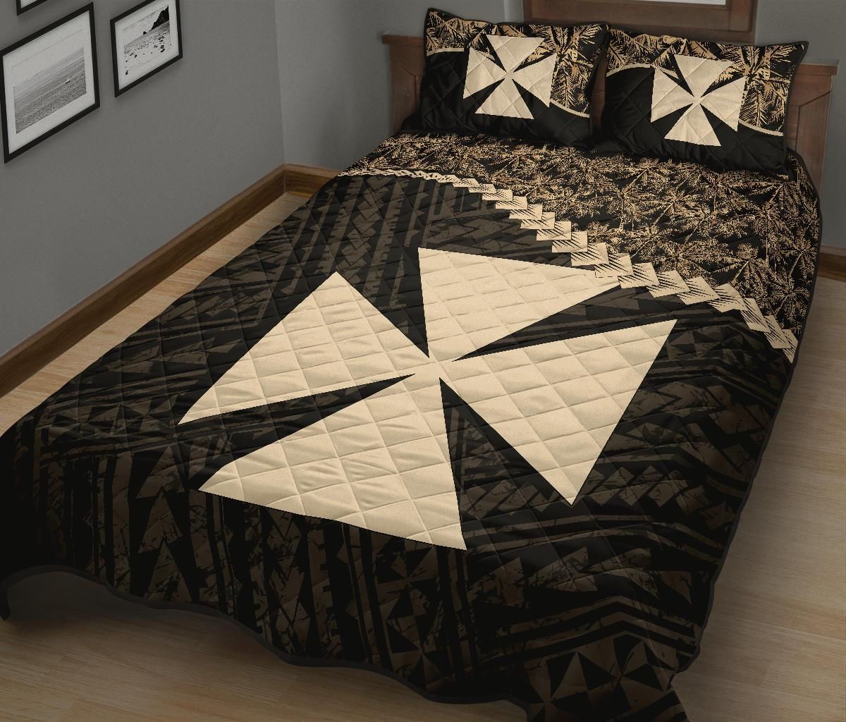 Wallis And Futuna Polynesian Quilt Bed Set Golden Coconut